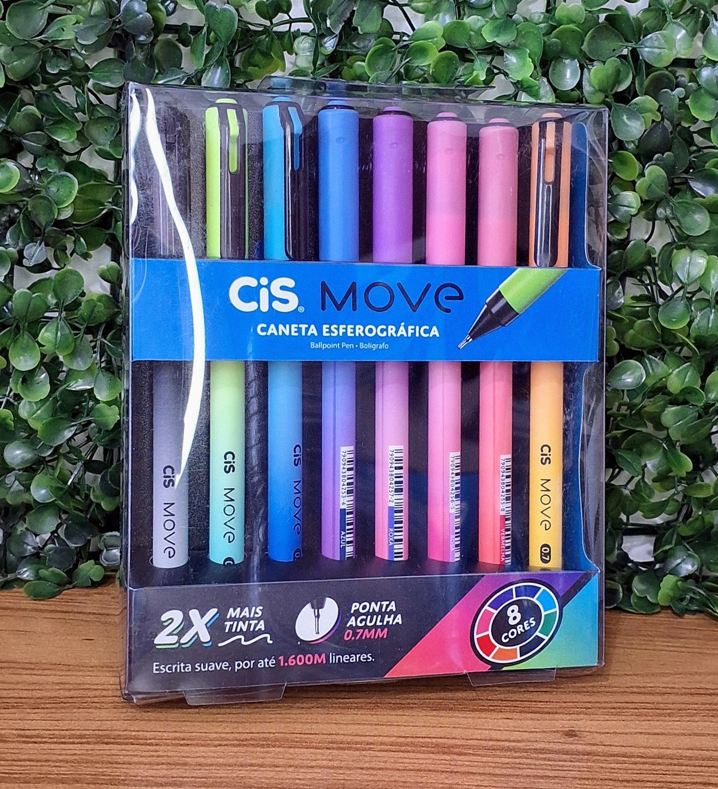CANETA MOVE 0,7MM ESFEROGRÁFICA 8 CORES  - CIS