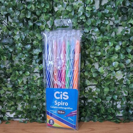 CANETA SPIRO ESFEROGRÁFICA 0,7MM 8 CORES  - CIS