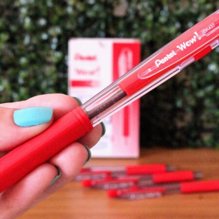 CANETA ESFEROGRÁFICA RETRATIL 0.7MM WOW  - PENTEL - VERMELHO