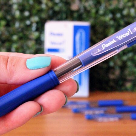 CANETA ESFEROGRÁFICA RETRATIL 0.7MM WOW  - PENTEL - AZUL