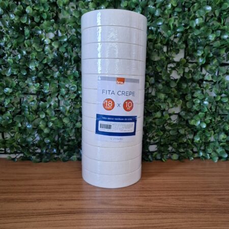 FITA ADESIVA CREPE 18MMX10M  - BRW - BRANCO