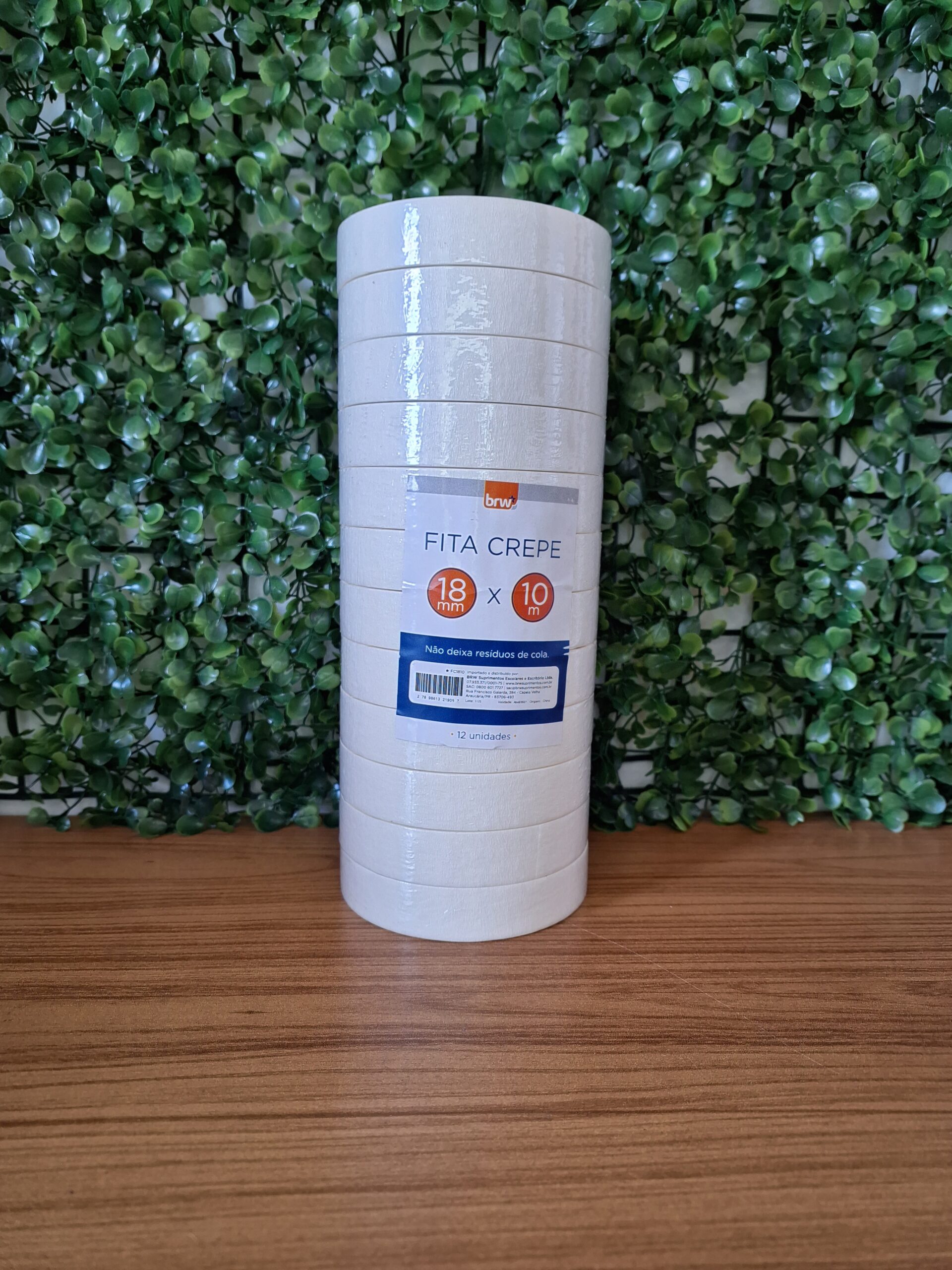 FITA ADESIVA CREPE 18MMX10M  - BRW - BRANCO