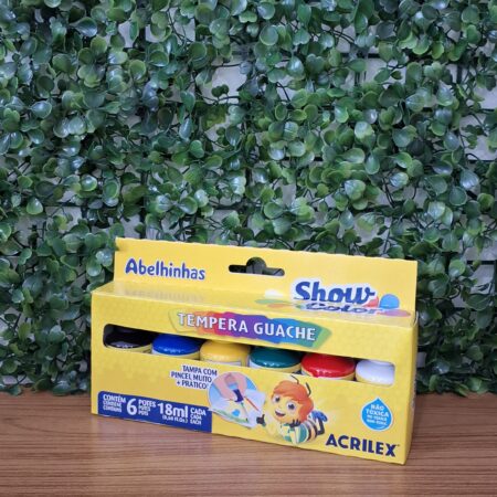 TEMPERA GUACHE 18ML 6 CORES COM PINCEL  - ACRILEX