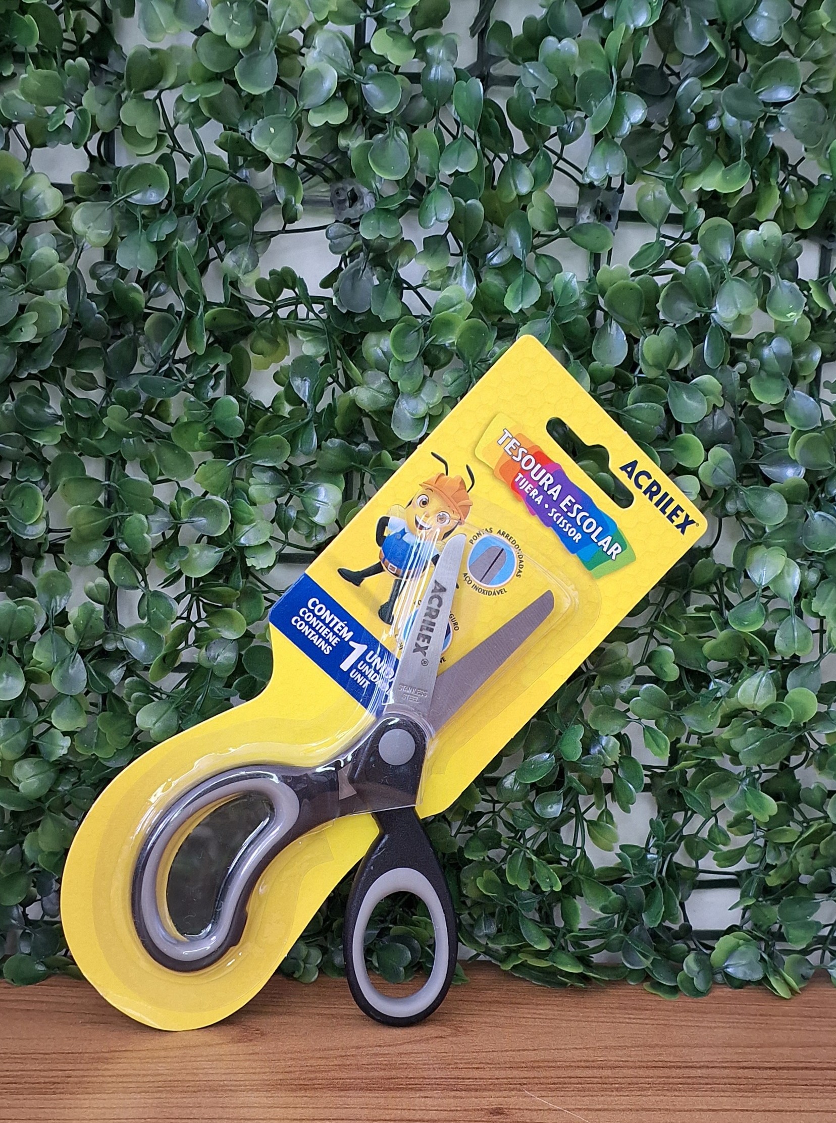 TESOURA PRETA BICOLOR  - ACRILEX - PRETO