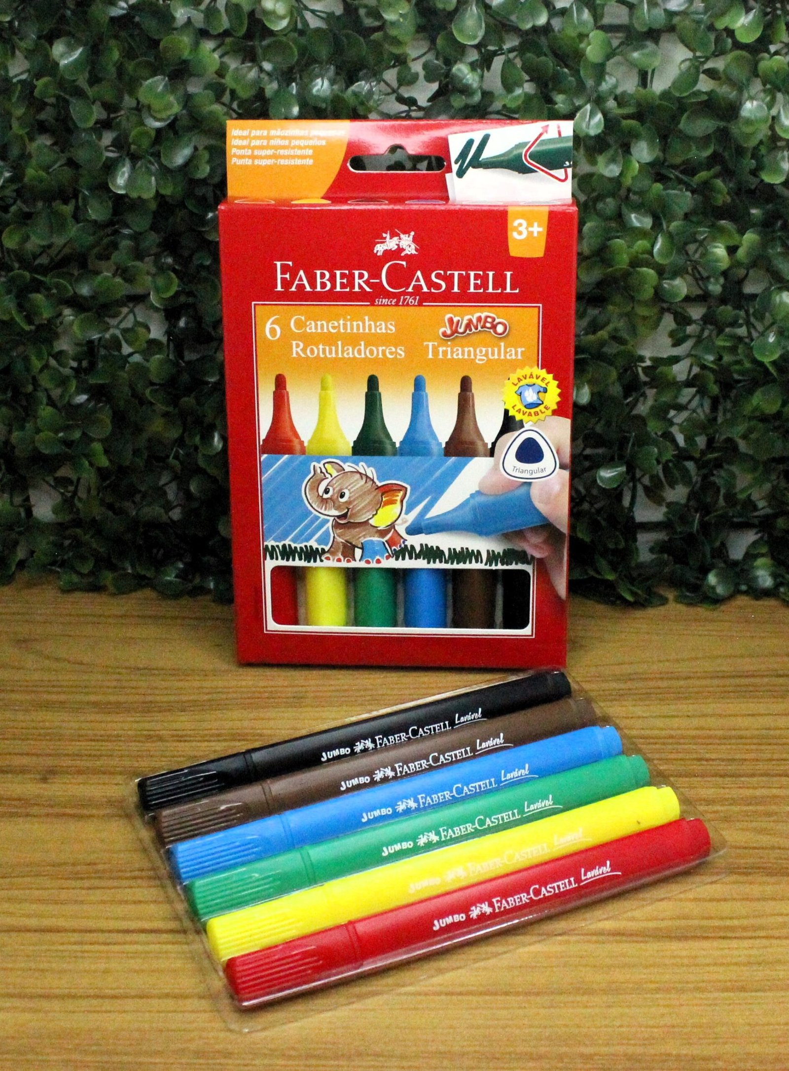 JOGO DE CANETINHAS PONTA GROSSA 6 CORES  - FABER CASTELL