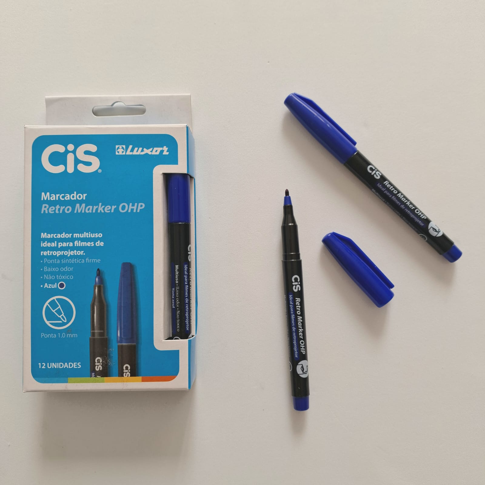 CANETA MARCADOR PERMANENTE MARKER 1.0 MM - CIS - AZUL