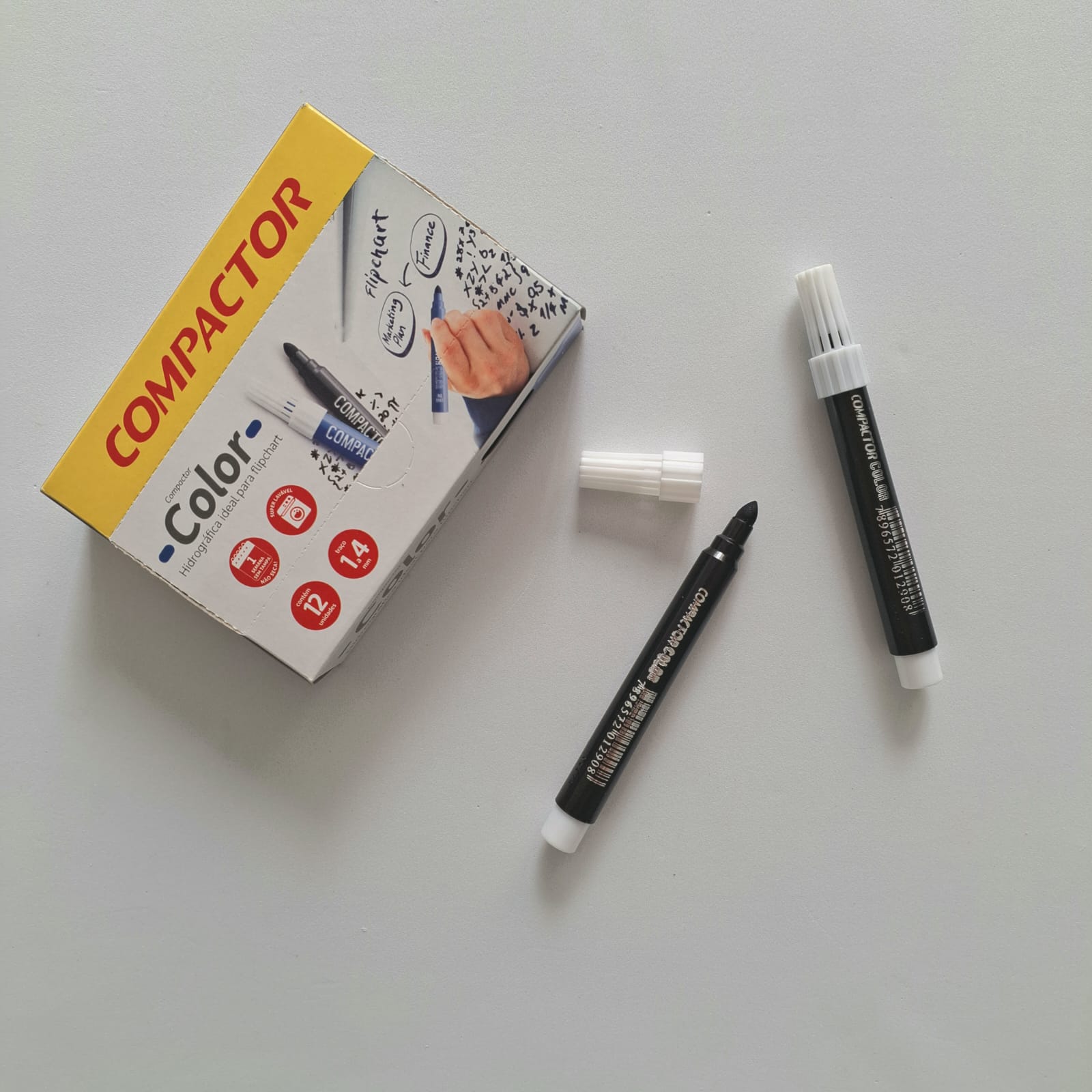 CANETA HIDROGRÁFICA 4.0 MM - COMPACTOR - PRETO