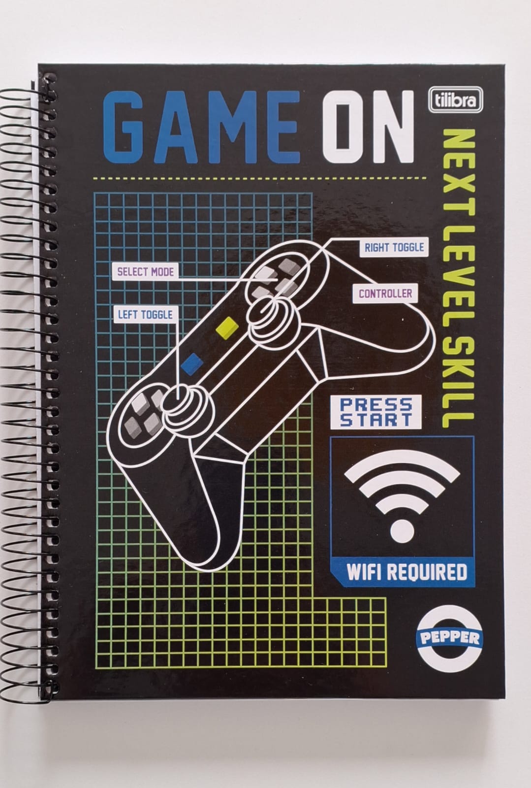 CADERNO UNIVERSITÁRIO 160 F  10 MAT CD PEPPER GAMER - TILIBRA - PRETO